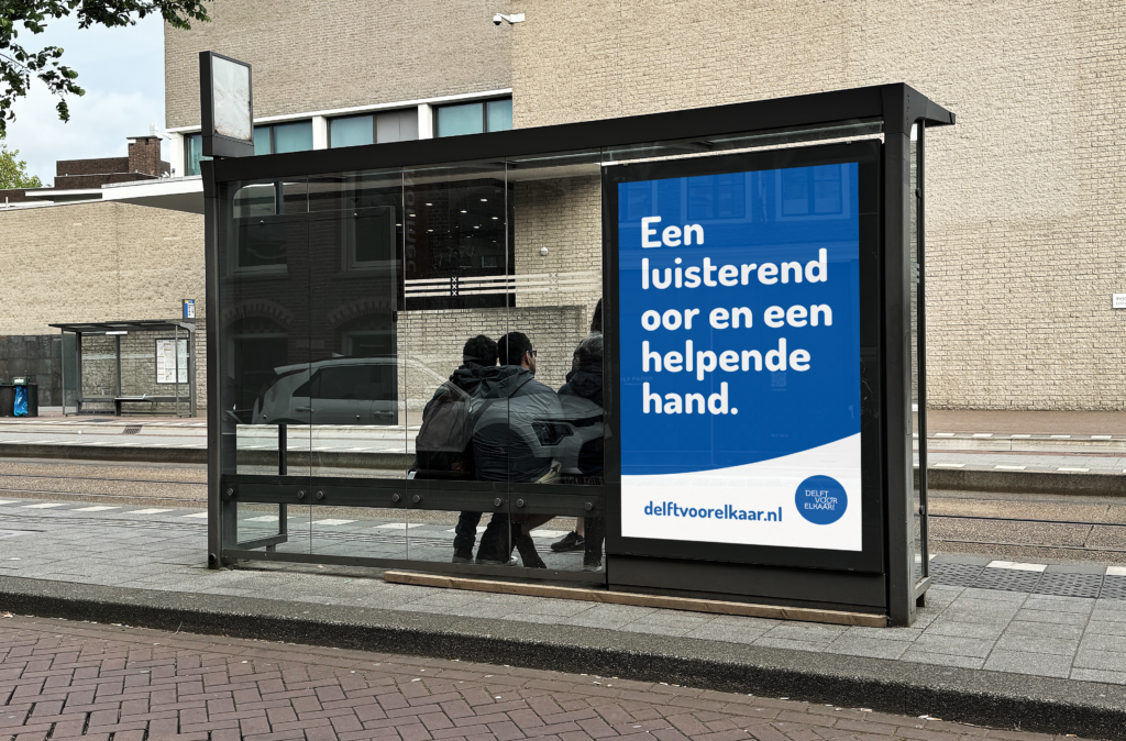 Abri campagne in Delft: "een luiserend oor, een helpende hand"